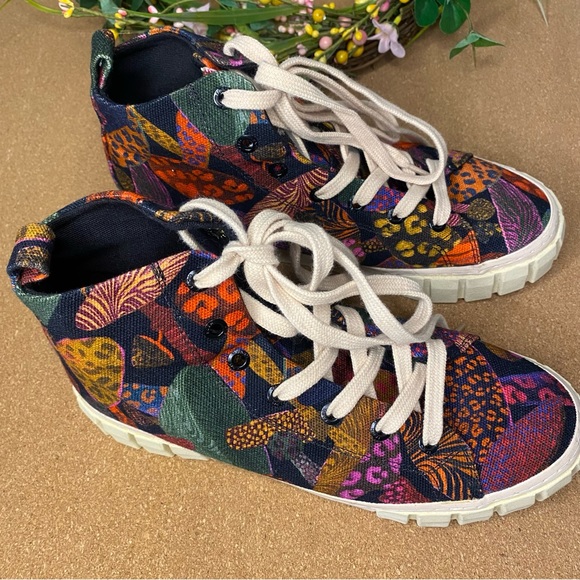 FARM Rio Leopard Mushroom Flatform High Top Sneaker Size 7 - Picture 3 of 16